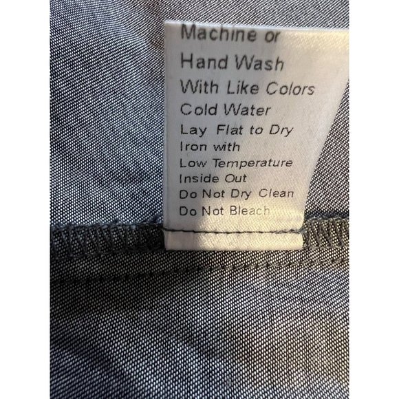 Ming Wang Side Pocket A Line Chambray Shirt Dress XL Dark Denim $195 Washable - Picture 16 of 16